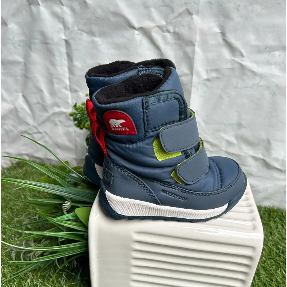 SOREL CHILDREN'S WHITNEY™ |I STRAP BOOT Uniform Blue, Cherrybomb size 5 new